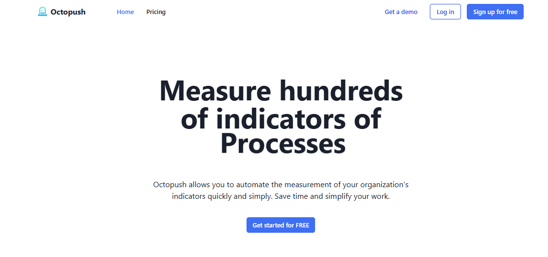 Dashboard de indicadores de impacto social no Octopush