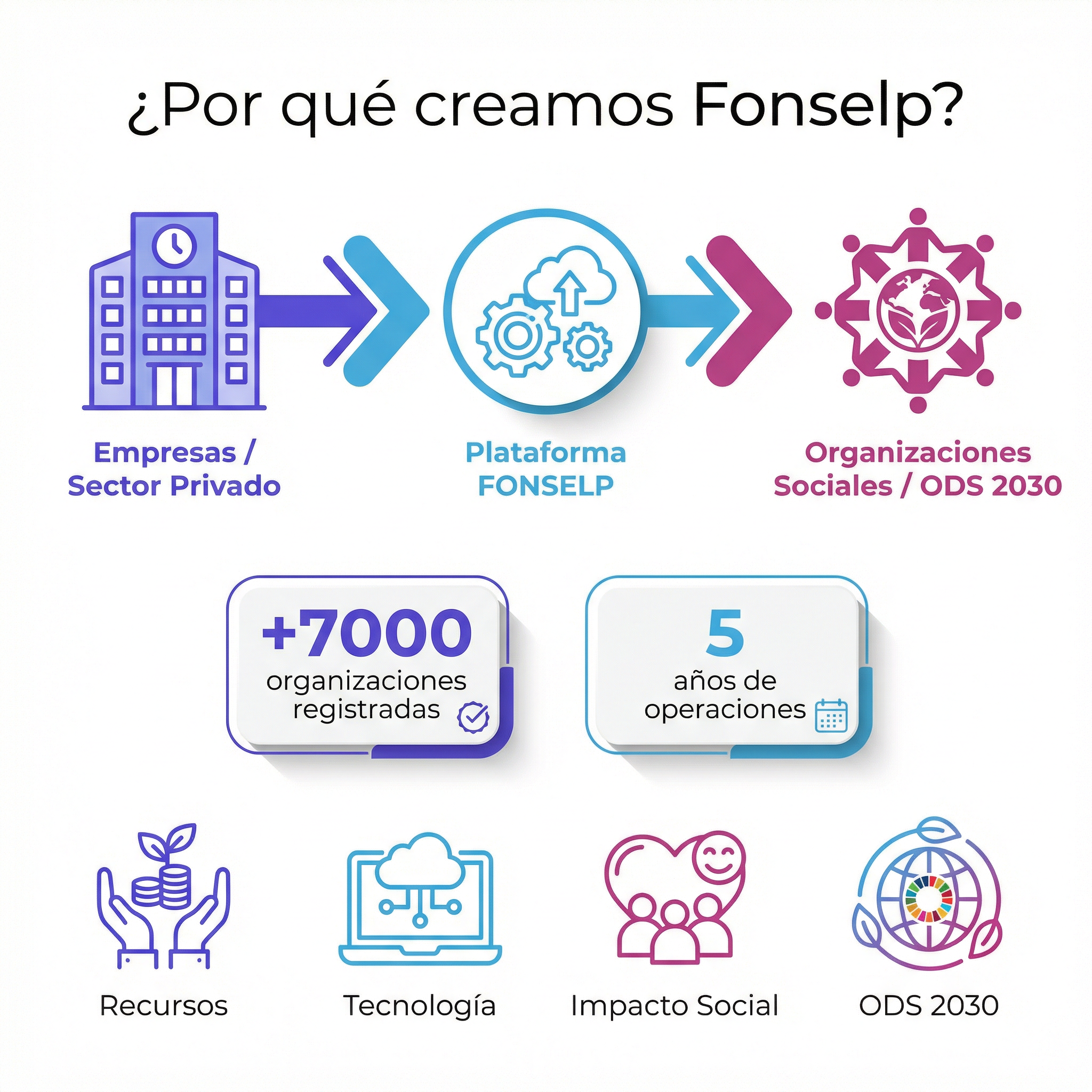 Infografía: Por qué creamos Fonselp - Conectando empresas con organizaciones sociales