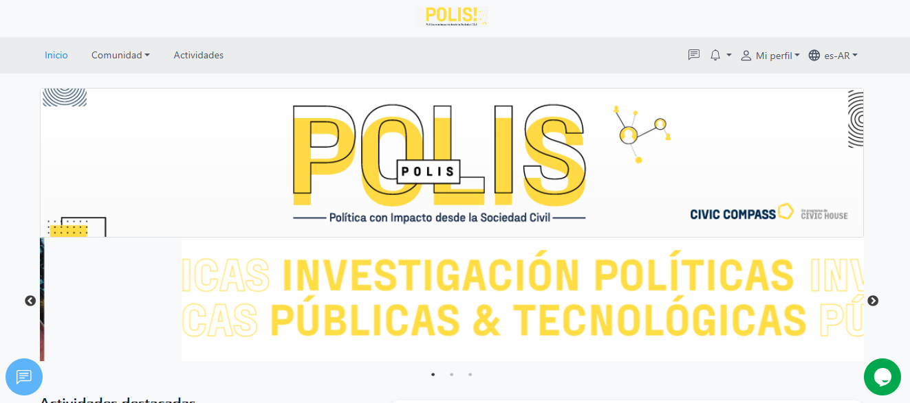 View of the POLIS Fonselp platform as users see it